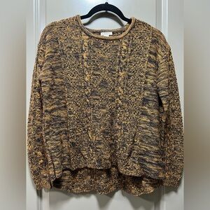 Forever 21 Knit Marled Navy Mustard Sweater Size Small